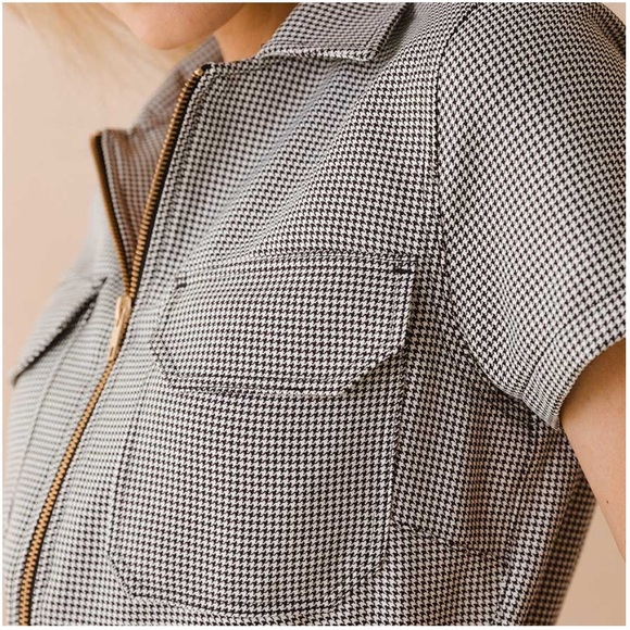NWOT Albion Fit City Romper Houndstooth - RARE - Black & White - Size S - Picture 12 of 15